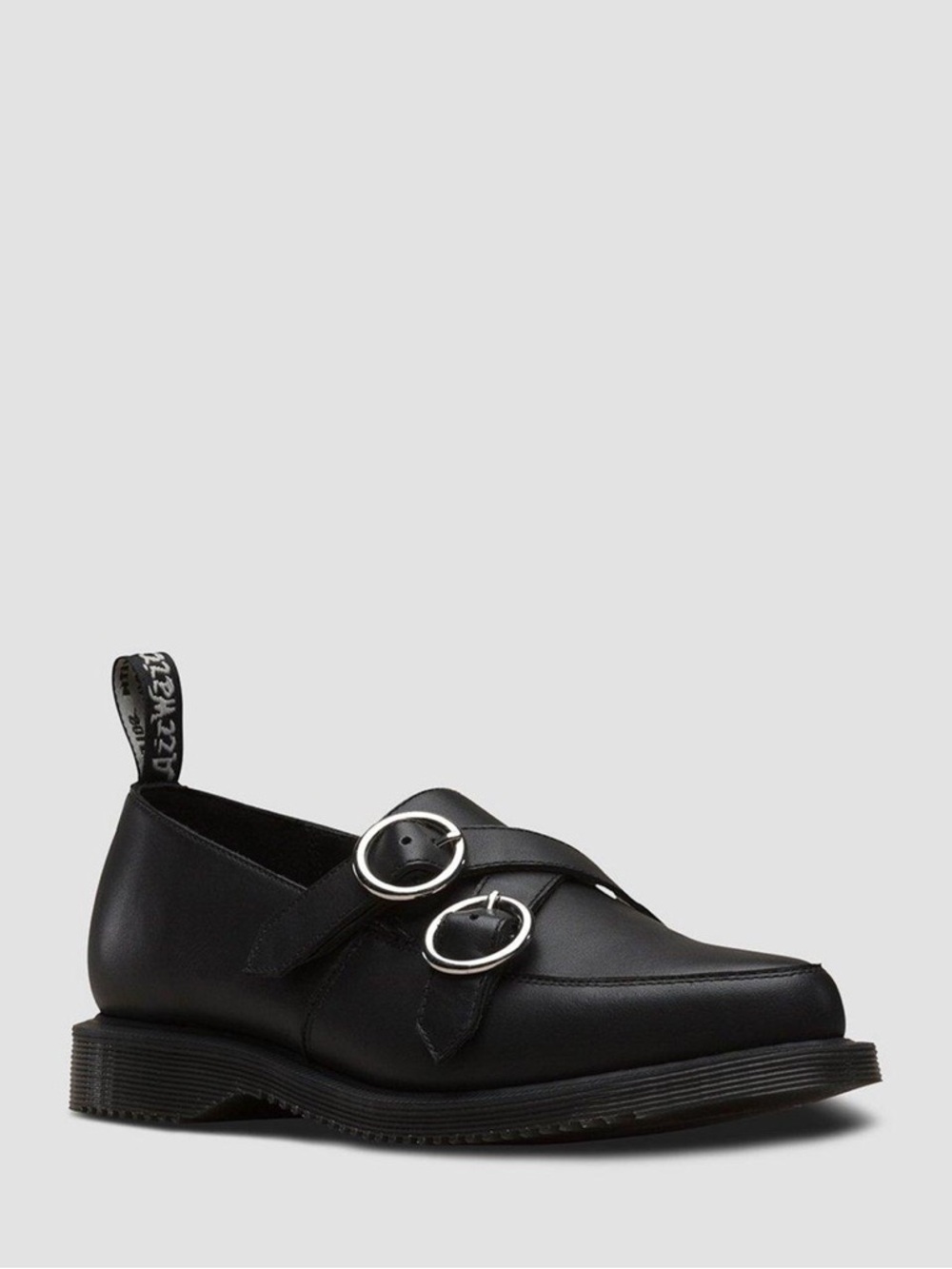 Dr. Martens Black Leather Double-Buckle Flats - Picture 2 of 11